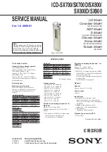 Preview for 1 page of Sony ICD-SX700D - Digital Voice Recorder Service Manual