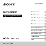 Sony ICD-SX713/ICD-SX813 Operating Instructions Manual preview