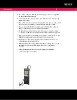 Sony ICD-UX300 - Digital Flash Voice Recorder Specifications preview