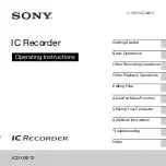 Sony ICD-UX512 Operating Instructions Manual preview