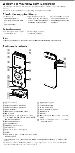 Preview for 2 page of Sony ICD-UX543 Quick Start Manual