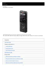 Preview for 1 page of Sony ICD-UX570F Help Manual