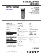 Preview for 1 page of Sony ICD-UX71F - Digital Flash Voice Recorder Service Manual