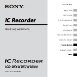 Sony ICD UX80 Operating Instructions Manual preview