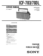 Sony ICF-703 Service Manual preview