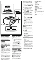 Preview for 2 page of Sony ICF-C112 Operating Instructions