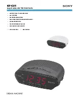 Предварительный просмотр 1 страницы Sony ICF-C211 - Am/fm Clock Radio Specifications