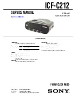 Предварительный просмотр 1 страницы Sony ICF-C212 Service Manual