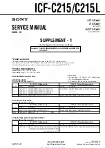 Предварительный просмотр 18 страницы Sony ICF-C215 - Fm/am Dual Alarm Clock Service Manual