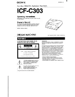 Sony ICF-C303 Operating Instructions Manual предпросмотр