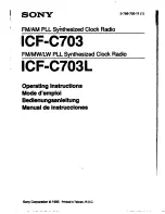 Sony ICF-C703 - Am/fm Clock Radio Operating Instructions Manual предпросмотр