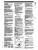 Предварительный просмотр 4 страницы Sony ICF-C703 - Am/fm Clock Radio Operating Instructions Manual