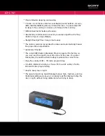 Preview for 1 page of Sony ICF-C707 - Nature Sounds Clock Radio Specifications