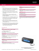 Preview for 2 page of Sony ICF-C707 - Nature Sounds Clock Radio Specifications