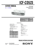 Sony ICF-CD523 - CD Clock Radio Service Manual предпросмотр