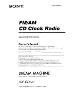 Предварительный просмотр 1 страницы Sony ICF-CD831 Operating Instructions Manual