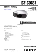 Sony ICF-CD837 Service Manual предпросмотр