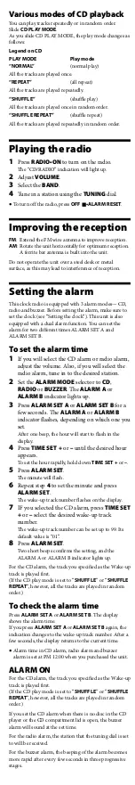 Preview for 7 page of Sony ICF-CD837 User Manual