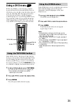 Preview for 21 page of Sony ICF-DVD57TV - Dvd Tv Clock Radio Operating Instructions Manual