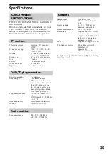 Preview for 35 page of Sony ICF-DVD57TV - Dvd Tv Clock Radio Operating Instructions Manual