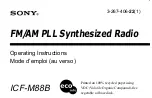 Предварительный просмотр 1 страницы Sony ICF-M88B User Manual