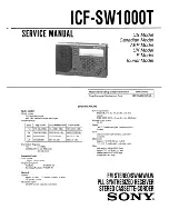 Preview for 1 page of Sony ICF-SW1000T Service Manual