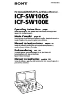 Предварительный просмотр 1 страницы Sony ICF-SW1005 Operating Lnstructions