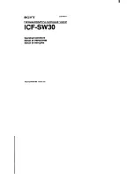 Sony ICF-SW30 Operating Instructions Manual preview