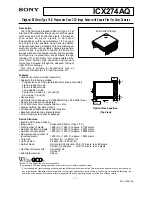 Предварительный просмотр 1 страницы Sony ICX274AQ Manual