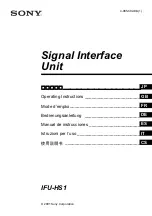 Предварительный просмотр 1 страницы Sony IFU-HS1 Operating Instructions Manual