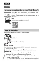 Предварительный просмотр 2 страницы Sony ILCE-5100 Instruction Manual