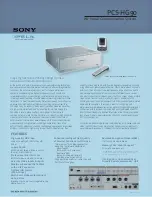 Sony IPELA PCS-HG90 Specifications предпросмотр