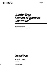 Preview for 1 page of Sony JunboTron JME-SA200 Operating Instructions Manual