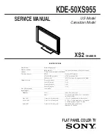 Preview for 2 page of Sony KDE-50XS955 - 50" Flat Panel Color Tv Service Manual