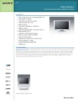 Preview for 1 page of Sony KDE-50XS955 - 50" Flat Panel Color Tv Specifications