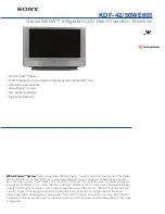 Sony KDF-42WE655 - 42" Grand Wega™ Integrated Lcd Rear Projection Television Specifications preview