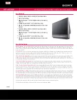 Preview for 1 page of Sony KDF-46E3000 - Bravia 3lcd Micro Display High Definition Television Specifications