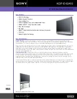 Sony KDF-E42A10 Brochure предпросмотр