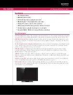 Preview for 1 page of Sony KDL-22EX308 - 22" Bravia Ex308 Series Hdtv Specifications