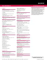 Preview for 2 page of Sony KDL-26M4000/W - Bravia M Series Lcd Television Specifications