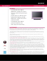 Предварительный просмотр 1 страницы Sony KDL-26S3000P - 26" Bravia™ S-series Digital Lcd Television Specifications