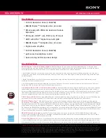 Preview for 1 page of Sony KDL-26S3000W - 26" Bravia™ S-series Digital Lcd Television Specifications