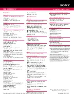 Preview for 2 page of Sony KDL-26S3000W - 26" Bravia™ S-series Digital Lcd Television Specifications