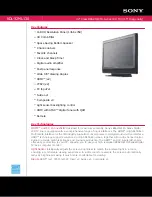 Sony KDL-32ML130 - 32" Bravia M-series Digital Lcd Television Specifications preview