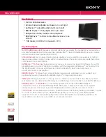 Предварительный просмотр 1 страницы Sony KDL-40EX400 - Bravia Ex Series Lcd Television Specifications