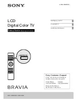 Sony KDL-40EX40B - 40" Bravia Ex40b Series Hdtv Setup Manual preview