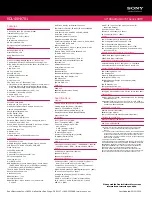 Preview for 2 page of Sony KDL-40HX701 - 40" Bravia Hx701 Series Hdtv Specifications