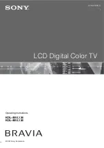 Preview for 1 page of Sony KDL-40VL130 - 40" Bravia Vl-series Lcd Television Operating Instructions Manual