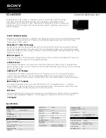 Sony KDL-46EX500 - Bravia Ex Series Lcd Television Specification Sheet preview