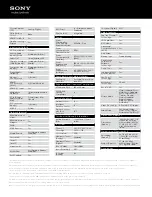 Preview for 4 page of Sony KDL-46HX820 Specifications